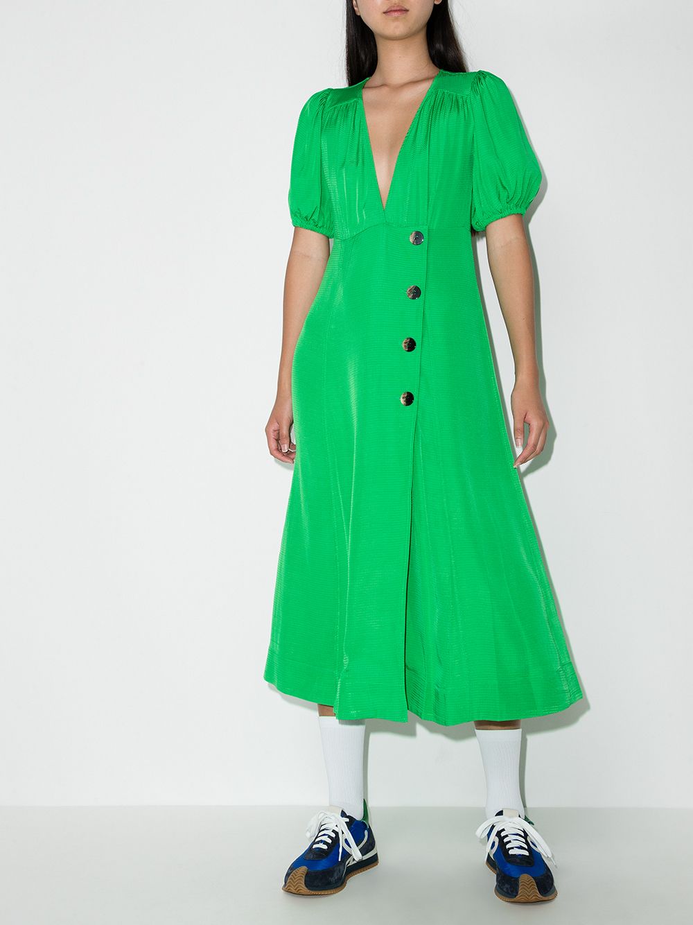 WRAP DRESS RIPSTOP VISCOSE KELLY GREEN ...